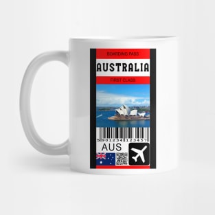 Australia first class boarding pass Mug